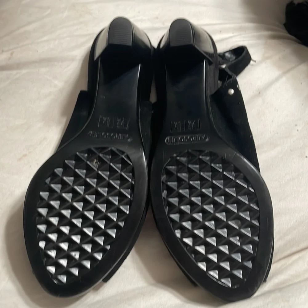 Aerosoles Black Suede Open Toe - Picture 3 of 5